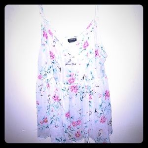 White floral Babydoll blouse